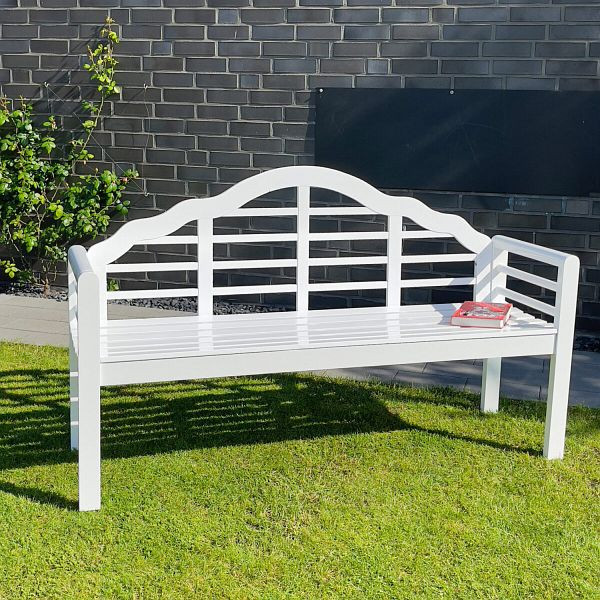 Metra Gartenbank, Holzbank, weiß, Sitzbank, 3-Sitzer, 9810680