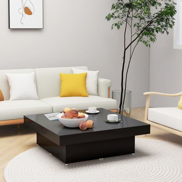 vidaXL Couchtisch Schwarz 90x90x28 cm Holzwerkstoff, 806913
