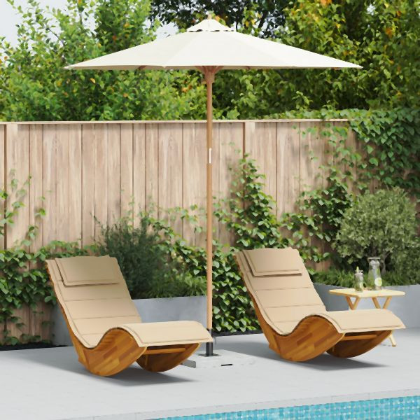 vidaXL Gartenparasol Cremeweiß 240x260 cm aus Bambus, 4108082