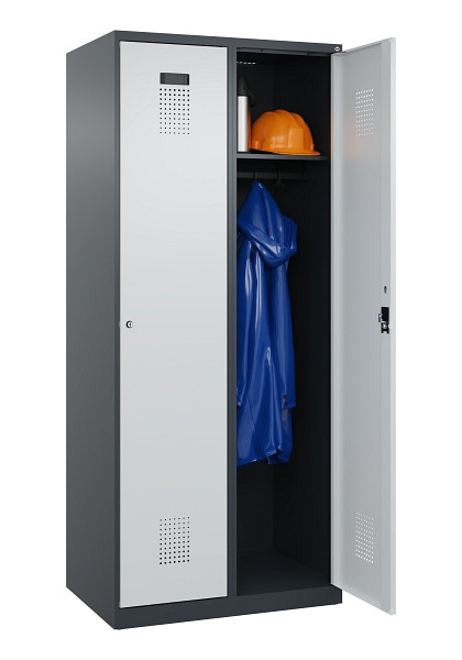 C+P Spind Evolo PLUS, 2 Abteile, 1850x800x500mm, 7016/7035, Verschluss Zylinderschloss, Ablageböden 2, 049000-22 S10044