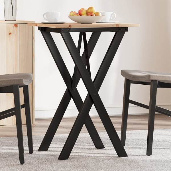 vidaXL Esstisch X-Gestell 50x50x75 cm Massivholz Kiefer und Gusseisen, 3282691