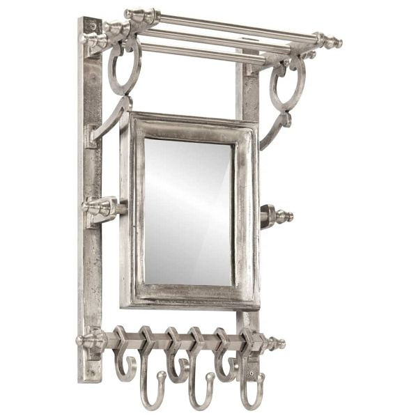 vidaXL Wandgarderobe mit Kleiderhaken Aluminium, 357834