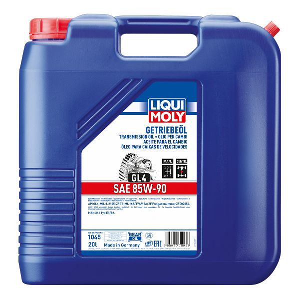 LIQUI MOLY Getriebeöl (GL4) SAE 85W-90, Kanister Kunststoff, VE: 20 Liter, 1045
