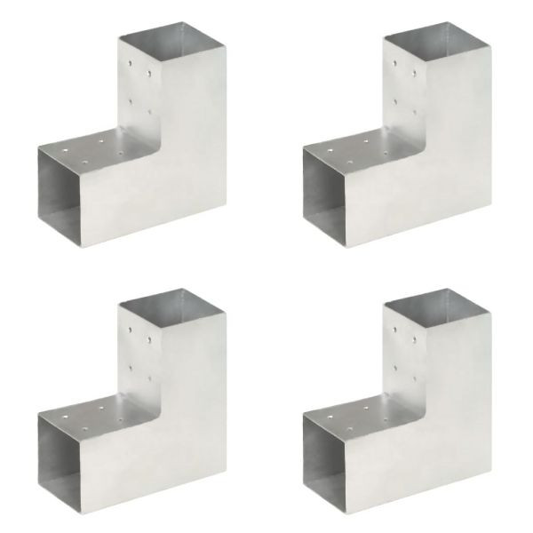 vidaXL Pfostenverbinder 4 Stück L-Form Verzinktes Metall 81 x 81 mm, 145462