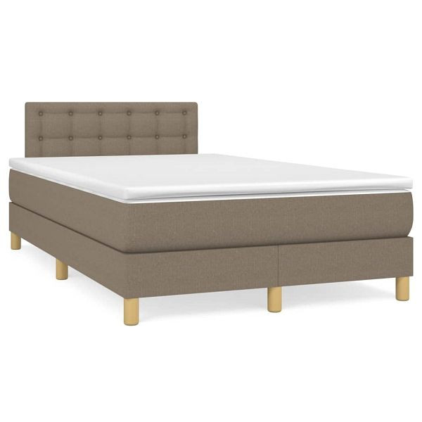 vidaXL Boxspringbett mit Matratze & LED Taupe 120x190 cm Stoff, 3270120