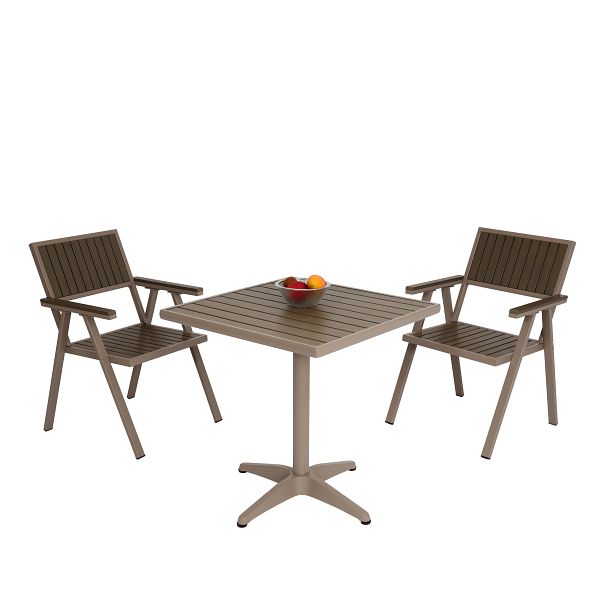 Mendler 2erSet Gartenstuhl+Gartentisch HWCJ95 Stuhl Tisch Gastro