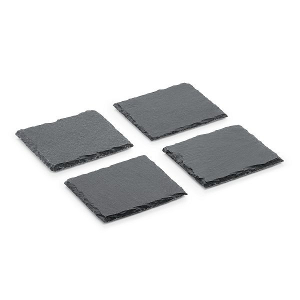 WAS Natural Slate 33 Naturschieferplatten Set, 4-teilig, 10 x 10 cm, 3311004