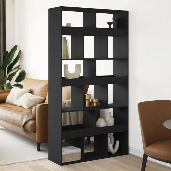 vidaXL Raumteiler Schwarz 100x33x187,5 cm Holzwerkstoff, 3309538