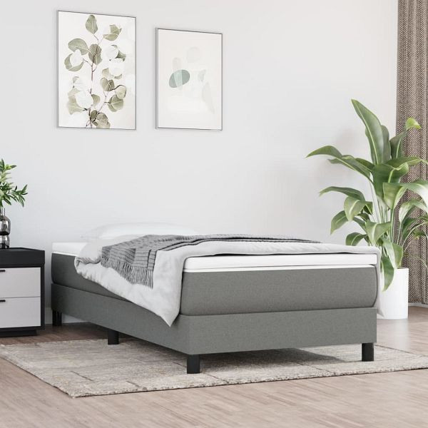 vidaXL Bettgestell Dunkelgrau 80x200 cm Stoff, Material: Stoff (100% Polyester), Sperrholz, Holzwerkstoff, 3120469