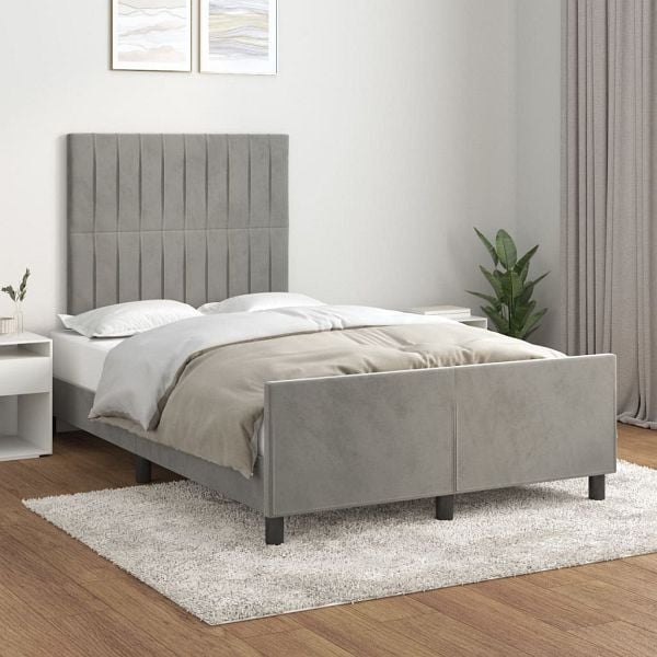 vidaXL Bettgestell mit Kopfteil Hellgrau 120x200 cm Samt, 3125867
