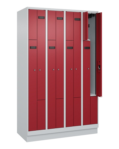 C+P Z-Spind Evolo PLUS, Sockel, 8 Fächer, 1950x1200x500mm, 7035/3003, Zylinderschloss, 049023-408 S10032
