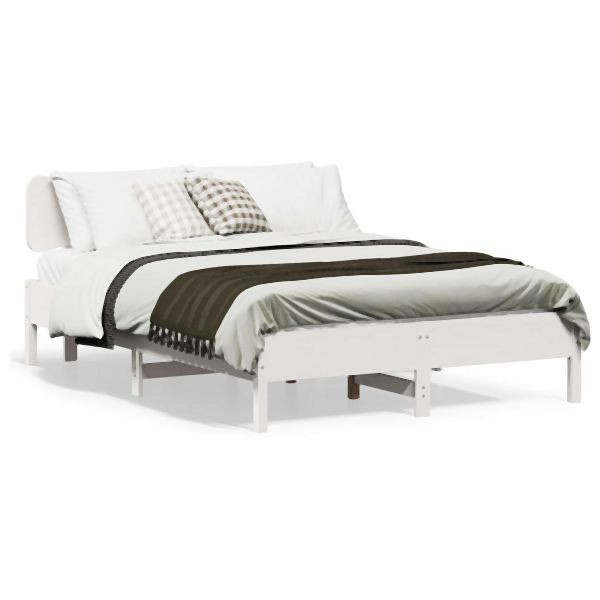 vidaXL Massivholzbett ohne Matratze Weiß 120x190 cm Kiefernholz, 3328251