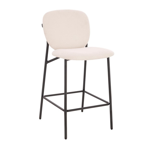 HOME DELUXE Barhocker CELDA Bouclé Weiß VE: 2 Stück, 60004, 4058166294272