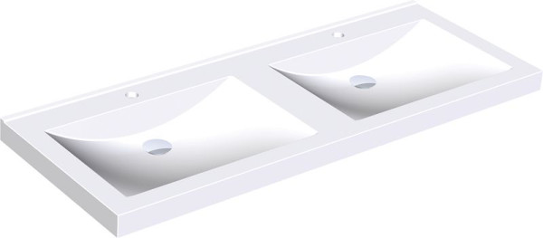 KWC Doppelwaschtisch, Quadro, Miranit, 1400x125x530 mm, Mulden rechteckig, 2000090012