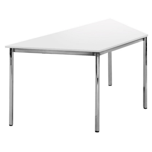 Deskin Besprechungstisch BASE-MODUL, Platte Dekor Weiß, Gestell verchromt, B 1600/ 800 x T 690 x H 720 mm, 278873