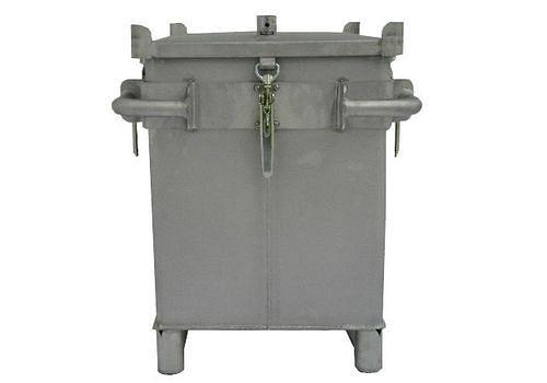 DENIOS Batteriebox aus Edelstahl, 187 Liter, S-Box X1, Füllung PyroBubbles, 261759