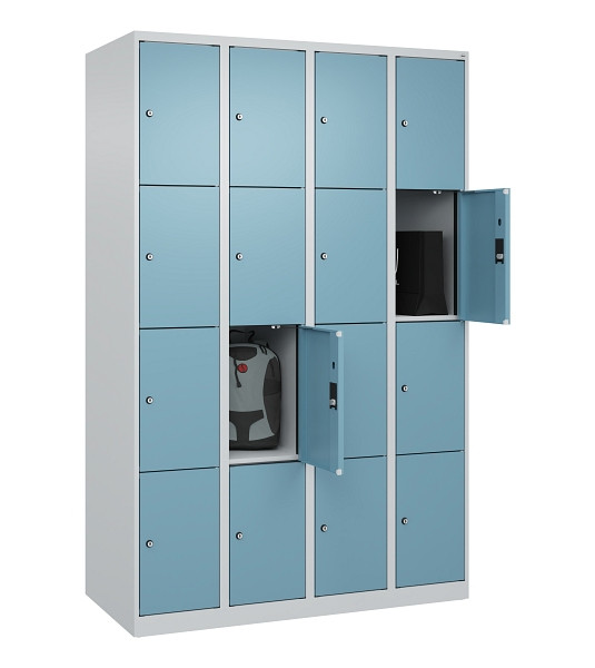 C+P Schließfachschrank Evolo PLUS, 16 Fächer, 1850x1200x500mm, 7035/0010, 049000-404 S10009