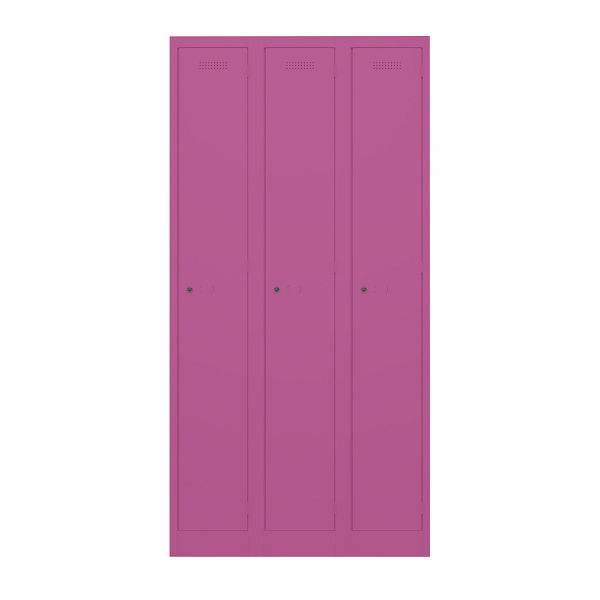 Bisley Garderobenschrank Primary Locker, 3 Abteile, 681 fuchsia, PL3050T1681