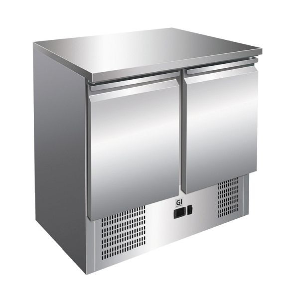 Gastro-Inox Edelstahl Kühltisch mit 2 Türen, Umluftkühlung, Nettokapazität 257 Liter, 202.010