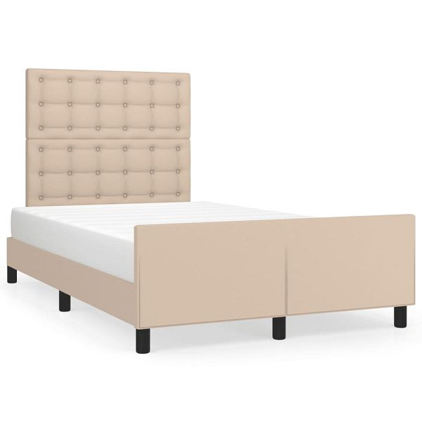 vidaXL Bettgestell mit Kopfteil Cappuccino-Braun 120x190 cm Kunstleder, 3270565