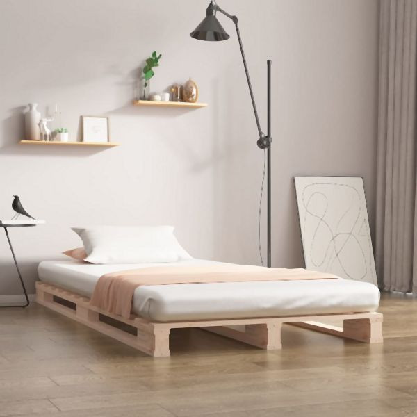vidaXL Palettenbett 90x200 cm Massivholz Kiefer, 821377