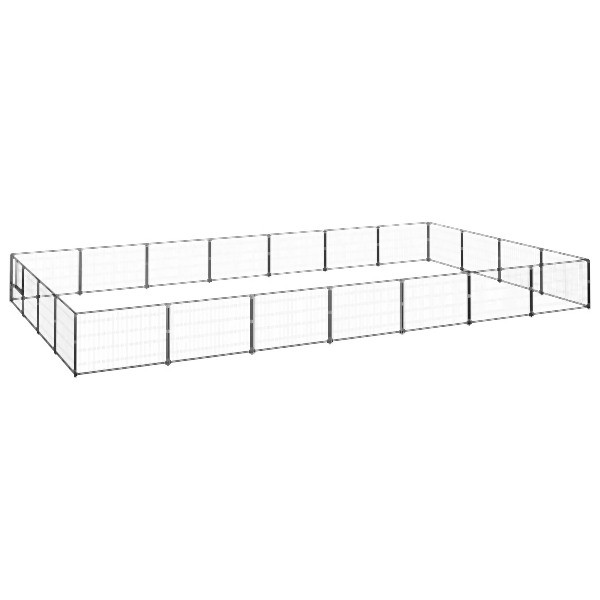 vidaXL Hundezwinger Schwarz 28 m² Stahl, 3082146, 8720286664209