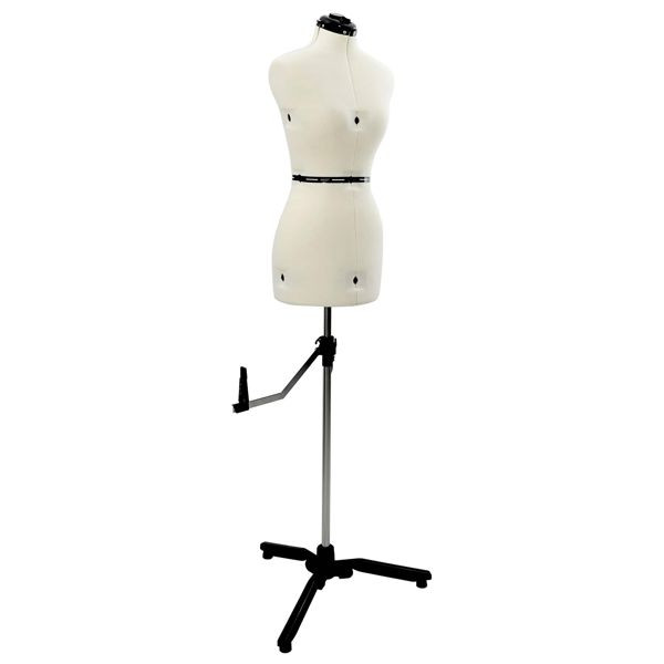 vidaXL Verstellbare Kleiderform für Damen Creme S Samt, 42018602