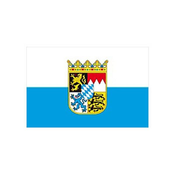 Stein HGS Landesflagge Bayern (weiß/blau mit Wappen), 400 x 150 cm (Hochformat), mit Kunststoff-Karabiner, FlagTop 160 g/m², für Fahnenmasten ab 8 m, ohne Hohlsaum, 26147
