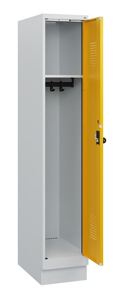 C+P Spind Evolo PLUS, Sockel, 1 Abteil, 1630x300x500mm, 7035/1004, Drehriegel, 0490205-10 S10000