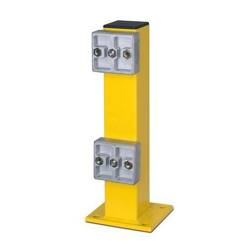 DENIOS Standpfosten S-ZK für Rammschutzplanke Safe, feuerverzinkt + kunststoffbeschichtet, gelb, 207479