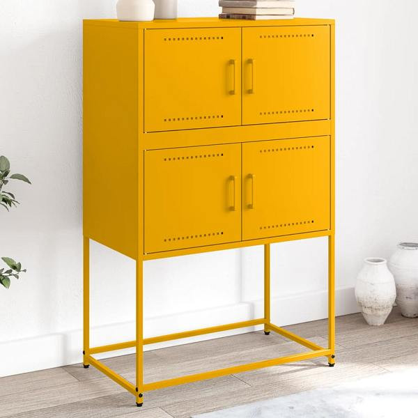 vidaXL Sideboard Senfgelb 68,5x38,5x107 cm Stahl, 846485