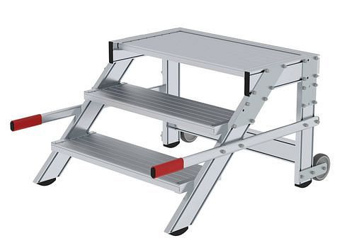 Krause Arbeitsplattform fahrbar, aus Aluminium, 3 Stufen, Stufenbreite 800 mm, 274511