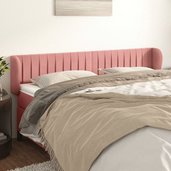 vidaXL Kopfteil mit Ohren Rosa 203x23x78/88 cm Samt, 3117453