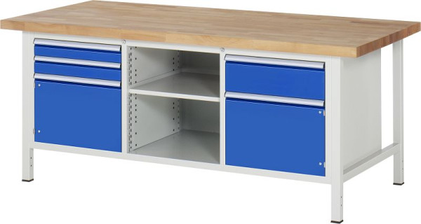 RAU Werkbank Serie 8000 - Modell 8562, B2000 x T900 x H840-1040 mm, 13-8562A2-209B4H.11