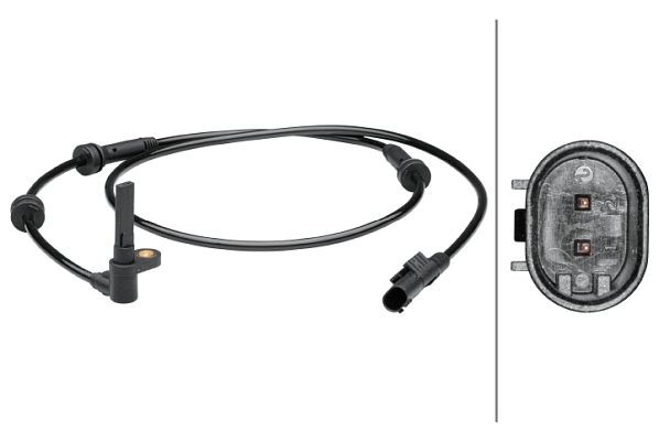 HELLA Sensor, Raddrehzahl, 2-polig, Vorderachse, Gesamtlänge: 1130mm, 6PU 012 679-131