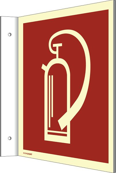 Moedel Fahnenschild Feuerlöscher, Kunststoff, nachleuchtend, 160-mcd, 200x200 mm, 65406