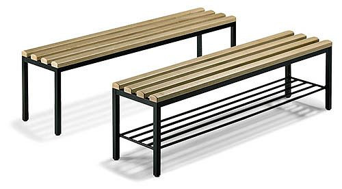 Bedrunka+Hirth Freistehende Sitzbank, mit Schuhrost, 2000 x 353 x 420 mm, 06.52.010