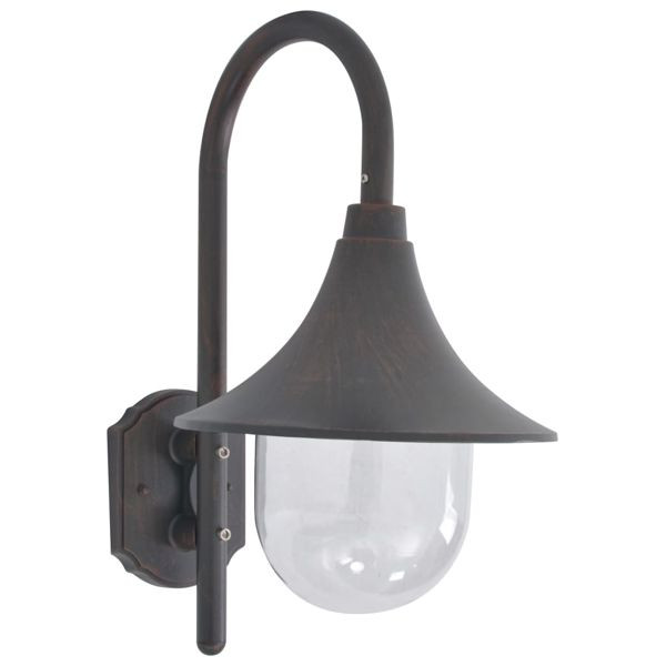 vidaXL Garten-Wandleuchte E27 42 cm Aluminium Bronze, 44213
