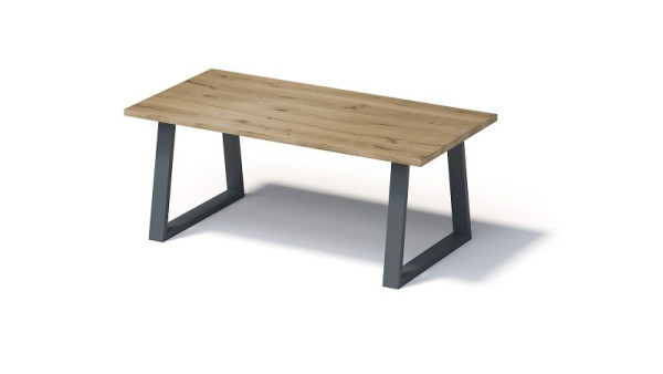 Bisley Fortis Table Regular, 2000 x 1000 mm, gerade Kante, geölte Oberfläche, T-Gestell, Oberfläche: natürlich / Gestellfarbe: anthrazitgrau, F2010TP334