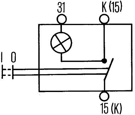 HELLA Schalter, S05, Zugbetätigung, 12/24V, Anschlüsse: 3, geschraubt, Ein/Aus Schalter, Halogen, Bohrung-Ø: 14.5mm, rot, 6ED 004 778-011