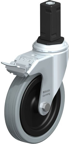 Blickle LKRA-VPA 125G-11-FI-EV14 Apparate-Lenkrolle mit Expander & Feststeller, Vollgummi, Grau, 848260