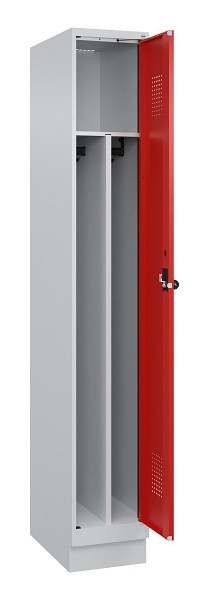 C+P Spind Evolo PLUS, mit Sockel, 1 Abteil, 1950x300x500mm, 7035/3020, Verschluss Drehriegel, 049020-10F S10005