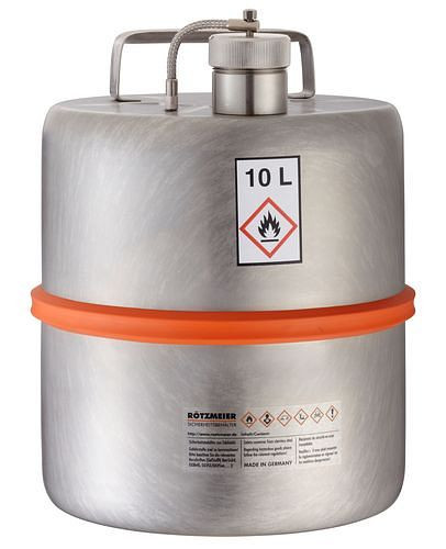 DENIOS Transportbehälter aus Edelstahl, mit Schraubkappe, 10 Liter Volumen, 256779