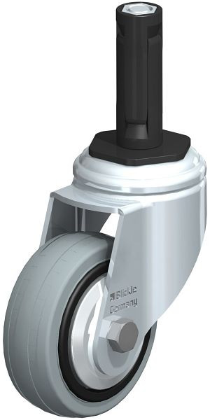 Blickle LKRA-VPA 80G-11-FA-ER12 Apparate-Lenkrolle mit Expander, Vollgummi, Grau, 848081