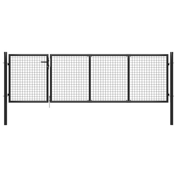vidaXL Gartentor Stahl 350 x 75 cm Anthrazit, Material: Stahl, 144322