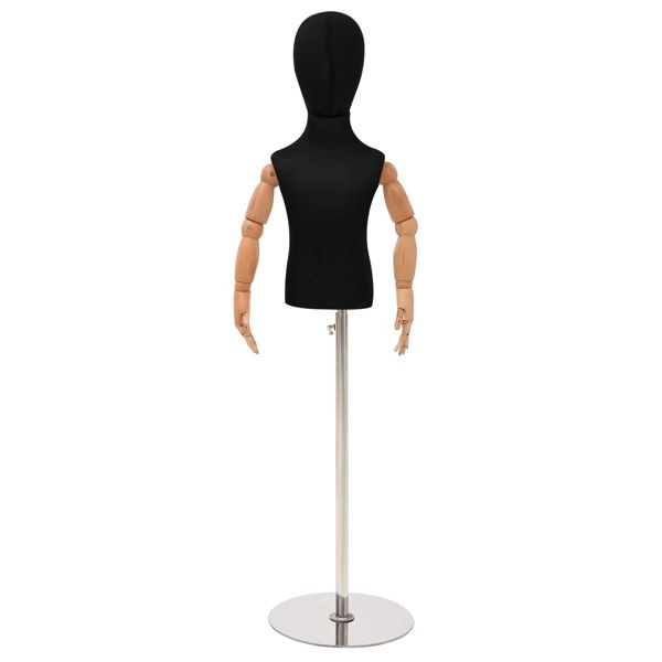 vidaXL Verstellbares 120-157 cm Mannequin mit Basis Unisex PP Schwarz, 42041712