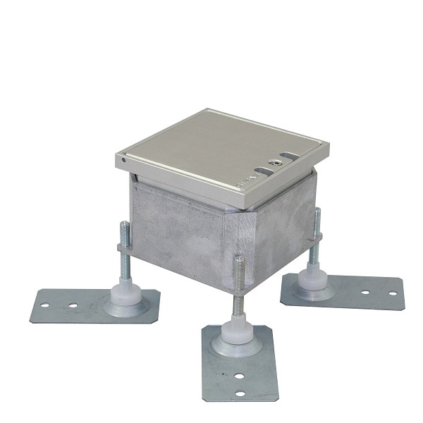 GIFAS Bodensteckdose Typ FONTO 4301, 2x British Standard (2x13A), IP65 (geschlossen), IP20 (gesteckter Zustand), Aluminium eloxiert, 840827