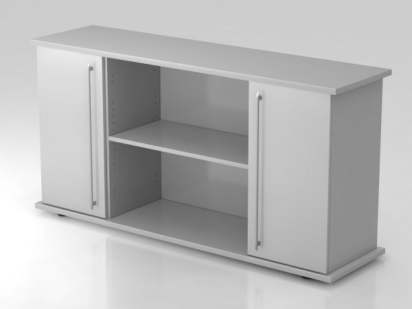 Hammerbacher Sideboard 2 Türen 166cm Relinggriff Grau/Grau, 166,1x44,8x84 cm (BxTxH), VSB2T/5/5/RE