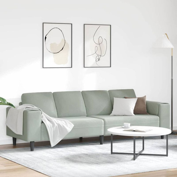 vidaXL Sofa Set Hellgrau Samt, 3335091, 8721158899644