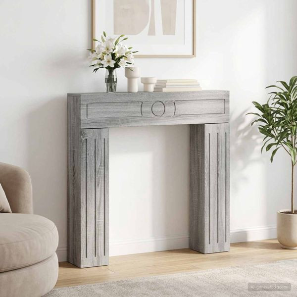 vidaXL Kaminumrandung Sonoma-Grau 102 x 18 x 100,5 cm Holzwerkstoff, 8006612